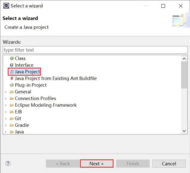 选择 Java Project