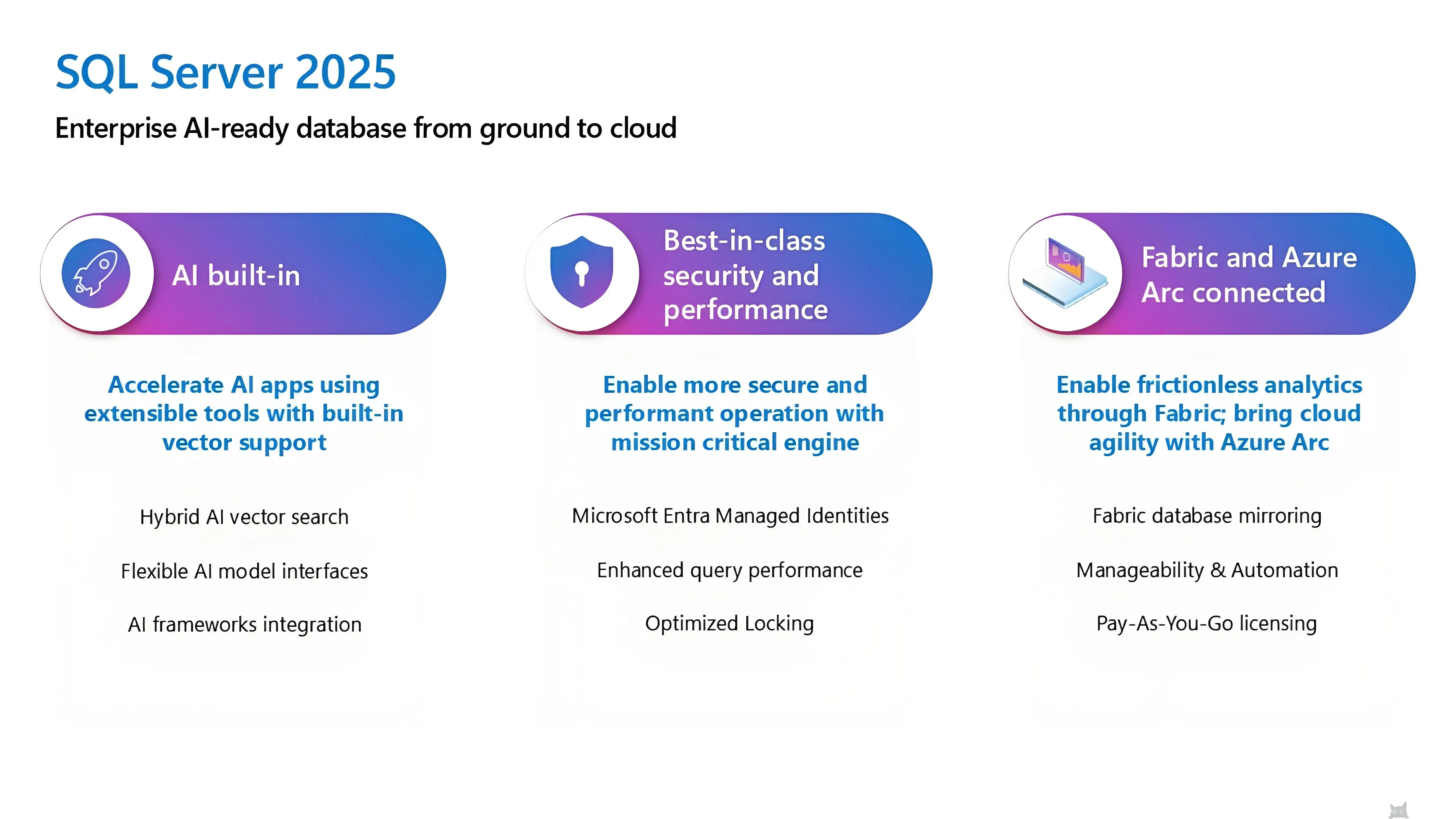 微软正式发布 SQL Server 2025 公开预览版：原生支持向量搜索、改进安全性-岸边IBIAN