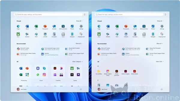 微软推送测试全新Windows开始菜单：所有应用一页显示、两种视图
